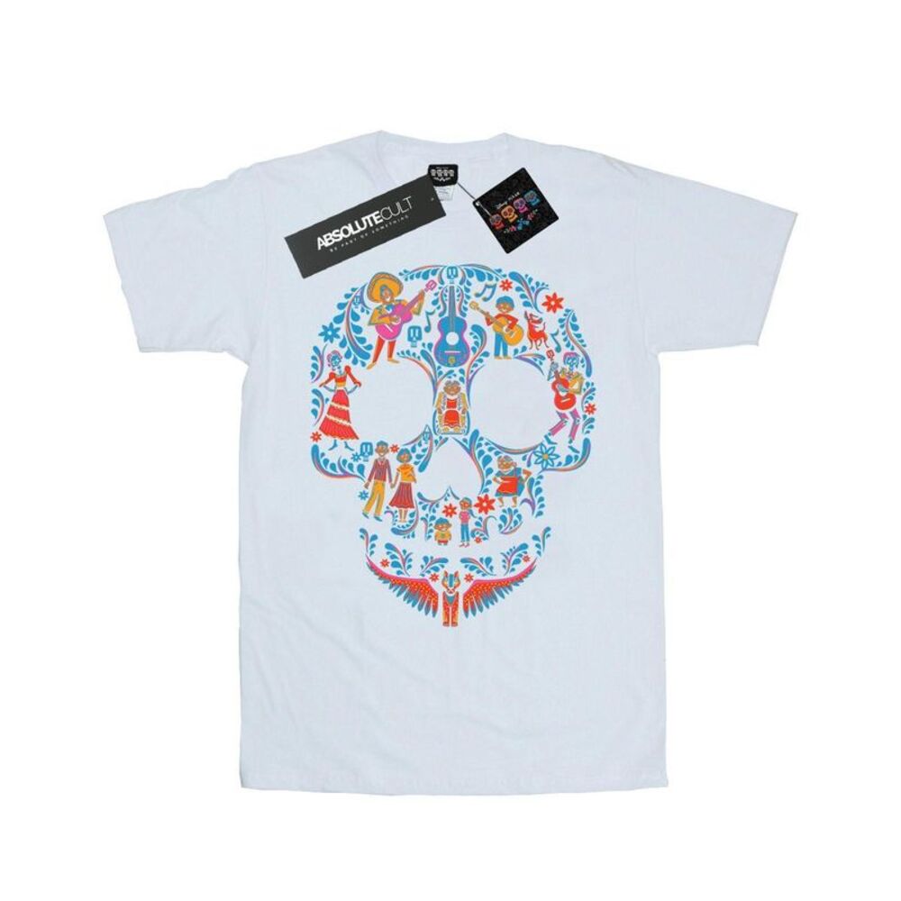 Coco Womens/Ladies Skull Cotton Boyfriend T-Shirt / White